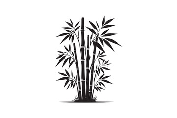 Bamboo  silhouette vector illustration, Elegant Bamboo Silhouettes vector.