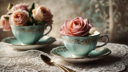 tea with roses