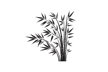 Bamboo  silhouette vector illustration, Elegant Bamboo Silhouettes vector.