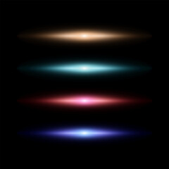 Light beam flashing neon glow, Glow light effect, Color illuminated gradients. Vector illustration.