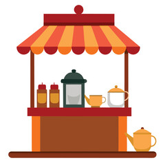 illustration of a  Tea Stall on a white background