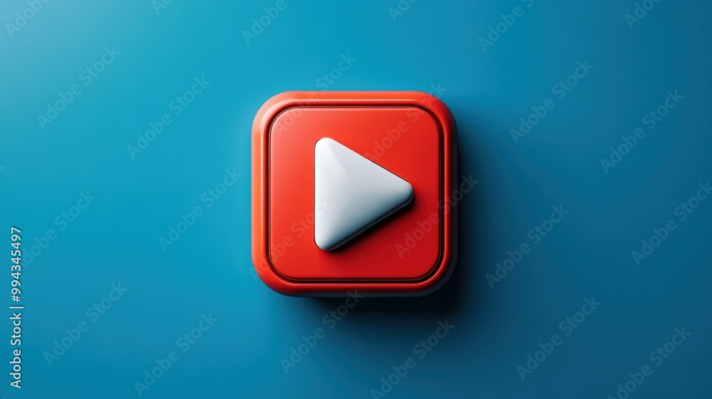 Poster multimedia play icon for user interaction