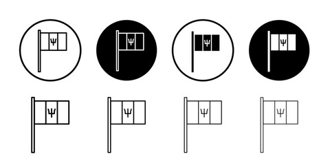 Barbados country flag icon thin line vector illustration