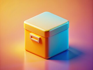 Fototapeta premium Minimalist Box Icon on a Soft Background Representing Storage, Organization, and Digital Solutions