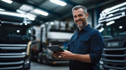 The Smiling Man with Tablet