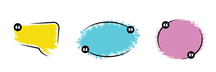 Obraz premium Set of Quote box frame collection. Blank quote boxes. Quotation bubble frame template with white background.