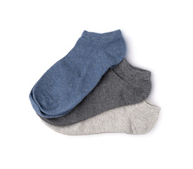 New Cotton Socks Isolated, Folded Sportswear Set, Classic Unisex Cotton Socks Collection