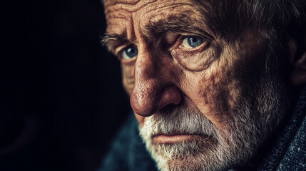 Obraz premium Mężczyzna w podeszłym wieku wędruje po pokoju, starając się przypomnieć, dlaczego tam jest. Demencja powoli zaciera granice między teraźniejszością a przeszłością