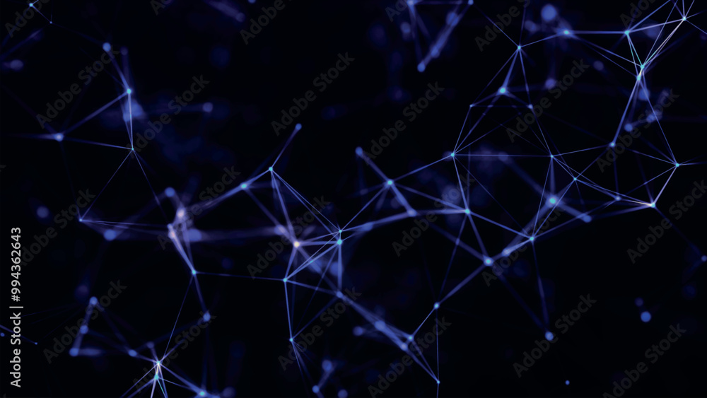 Poster abstract background with connecting dots and lines. network connection structure. plexus effect. 3d 