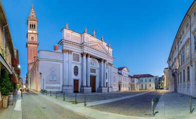 Alessandria - The cathedral - Cattedrale dei Santi Pietro e Marco at dusk. 