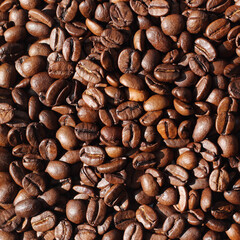 Roasted Coffee Beans Background. Espresso. Cafe Design. 