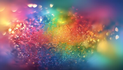 Vibrant Rainbow Bokeh Abstract Background with Soft, Dreamy Colors