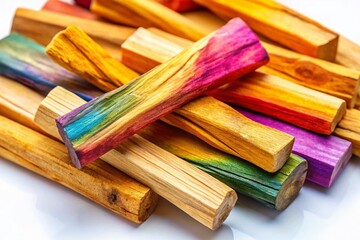 Natural Palo Santo Sticks on a Clean White Background for Aromatherapy and Spiritual Practices