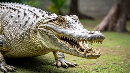 Fototapeta premium portrait of a white crocodile
