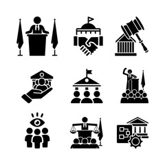 Illustration icon set government. Governt