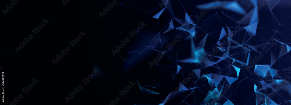Poster abstract background with connecting dots and lines. futuristic background made of triangles. network