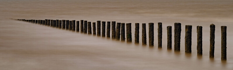 Groins at Brean Sands, Somerset, UK