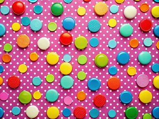 Playful polka dot background with whimsical elements suitable for children's themes and designs