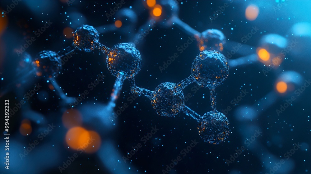 Wall mural abstract 3d molecular structure: a glimpse into the cosmos