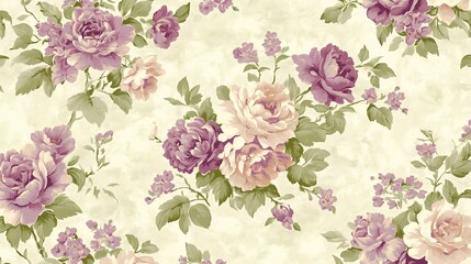 Embrace Timeless Elegance with A Soft Vintage Wallpaper Featuring Delicate Floral Patterns, Perfect for Creating a Cozy and Charming Atmosphere in Any Room of Your Home or Creative Space