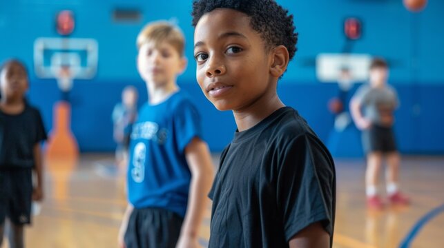 Active Kids Engaged in Gym Class Activities