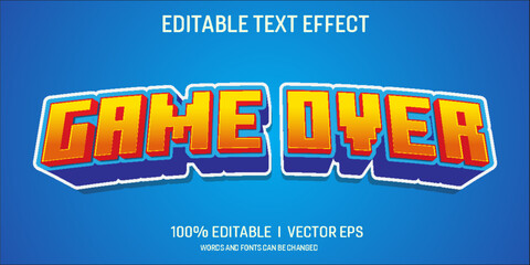 editable game over vector text effect with modern style design