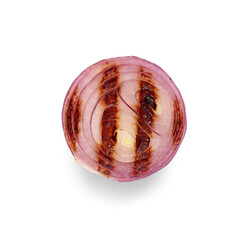 Tasty grilled onion on white background