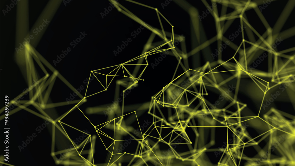 Aufkleber abstract background with connecting dots and lines. network connection structure. data technology an