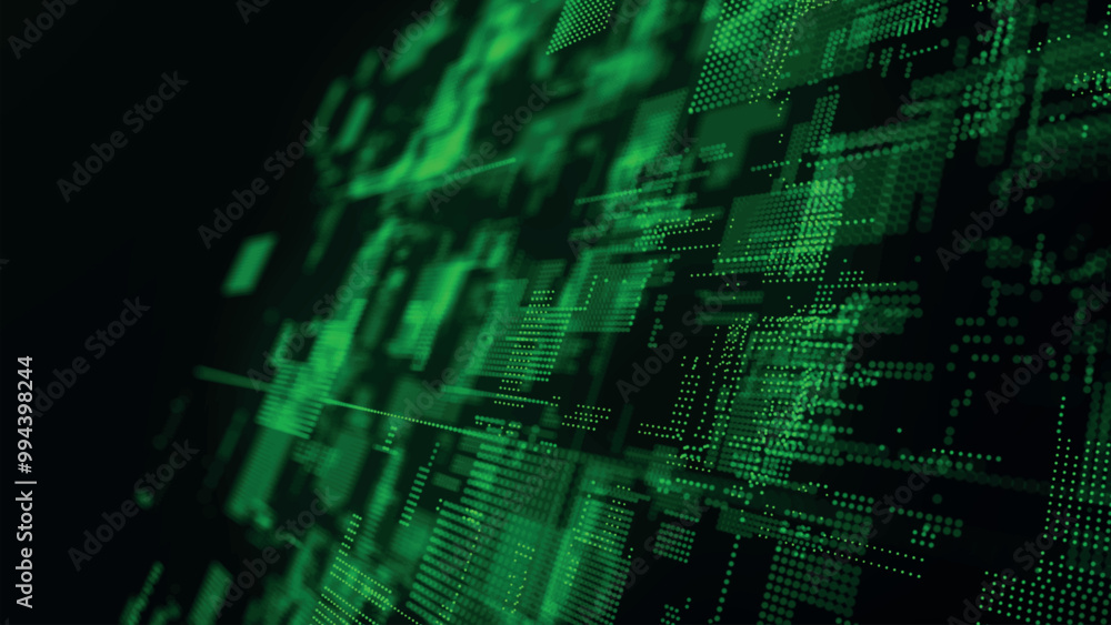 Poster abstract techno background. 3d technological composition. information technology concept. digital cy