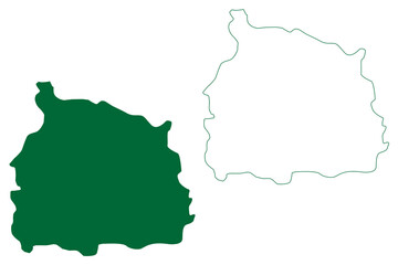 Rajanna Sircilla district (Telangana State, Republic of India) map vector illustration, scribble sketch Rajanna Sircilla map