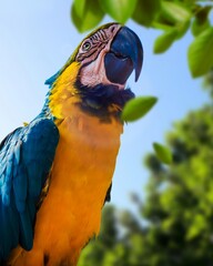 blue and yellow macaw