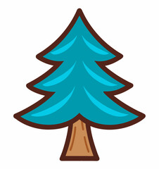 Forest fir tree icon, hand drawn style — Vector
