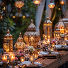 Fototapeta premium a set of ramadan decorations