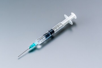 A clean syringe on a plain background, highlighting the importance of vaccines and injections in modern medicine