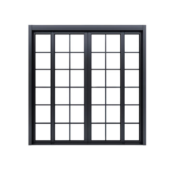 Elegant black window design isolated on transparent background.