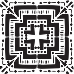 Geometry black white repeat abstract seamless pattern. Vector illustration on white background