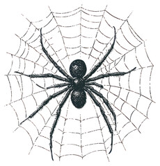 Obraz premium PNG Halloween spiderweb arachnid detailed white.