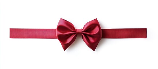 Red Bow on White Background