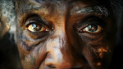 Close Up of Man Eyes with Wrinkles and Reflections