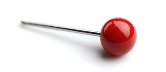Red Pin on White Background