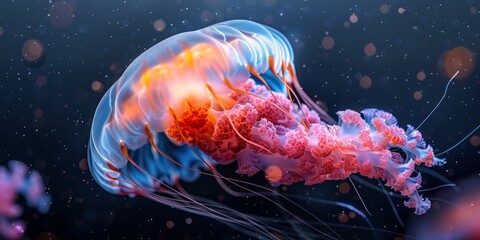 Glowing Jellyfish in the Deep Blue