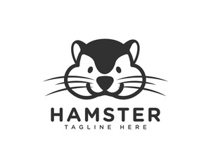 Minimal Hamster Logo Design Perfect for Pet Stores and Branding. Hamster Flat Vector Icon.