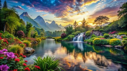 Fototapeta premium Serene Elements of Nature: Tranquil Landscapes, Flora, Fauna, and Natural Wonders Captured Beautifully