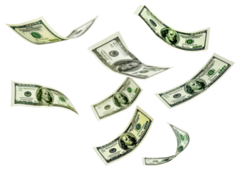 PNG Flying money dollar paper illustration.