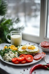breakfast spread on the table