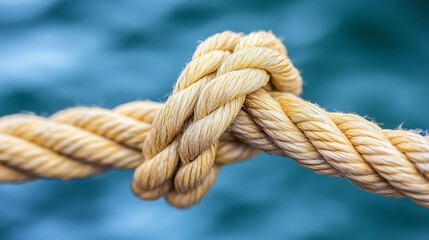 Fototapeta premium Collaboration and teamwork are crucial for business success, symbolized by diverse ropes united, representing different perspectives and skills that come together to achieve common goals
