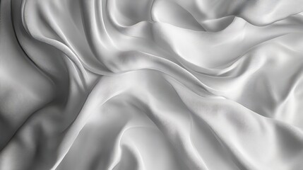 Obraz premium Detailed depiction of a curtain backdrop, featuring flowing and graceful waves that suggest a sense of movement and fluidity. The image conveys the intricate design and texture of the fabric
