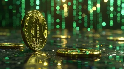 Bitcoin coin as digital cryptocurrency investment