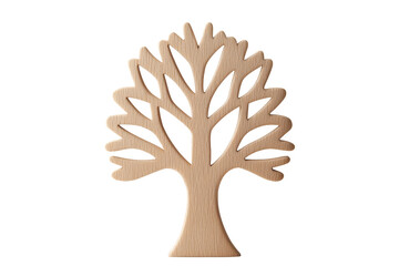 Naklejka premium Wooden tree silhouette cutout design featuring smooth lines and an elegant, natural form. This design combines simplicity with an organic aesthetic. Isolated on transparent background, png.
