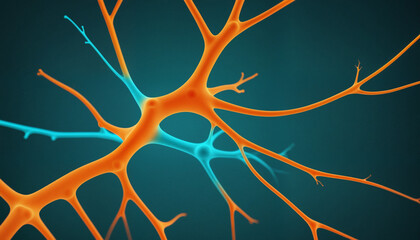 Orange and Blue neurons, neural network connections visualization